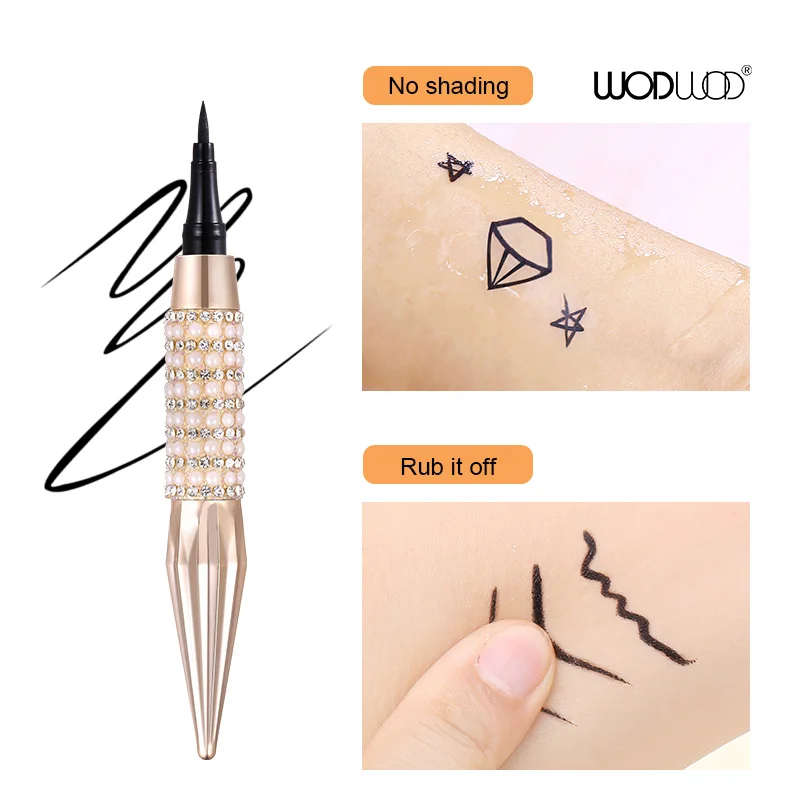 

Black Liquid Eyeliner Waterproof Sweat-proof Non-Dizzy Makeup Quick-drying Slim Eyeliner for Makeup Eyelashes Tool TSLM1