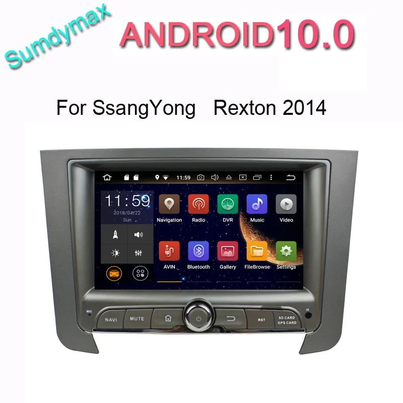 Автомобильный dvd плеер с восьмиядерным процессором Android 10 4 Гб ОЗУ для Ssang yong rexton 2014
