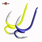 10 шт. рыболовные крючки из высокоуглеродистой стали с двумя прочными наконечниками, острые боевые с колючей рыбой снасти для морской рыбалки