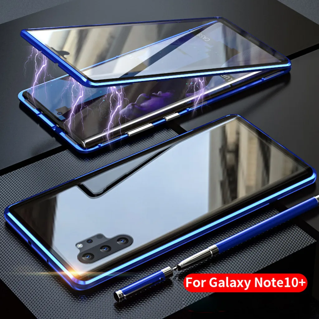 Ouhaobin для Samsung Galaxy Note 10 + 5G Магнитный адсорбционный металлический бампер