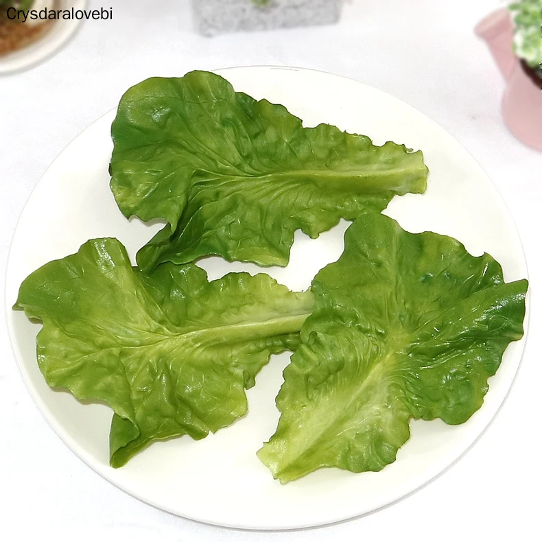 

10 шт./лот имитация зеленых листьев салата ПВХ материал поддельные модели овощей дети ролевые игры кухонные игрушки искусственные продукты