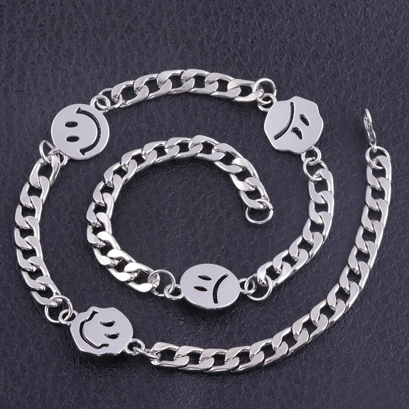 Ожерелье Kpop с улыбающимся лицом для женщин мужчин детей уличный чокер в стиле