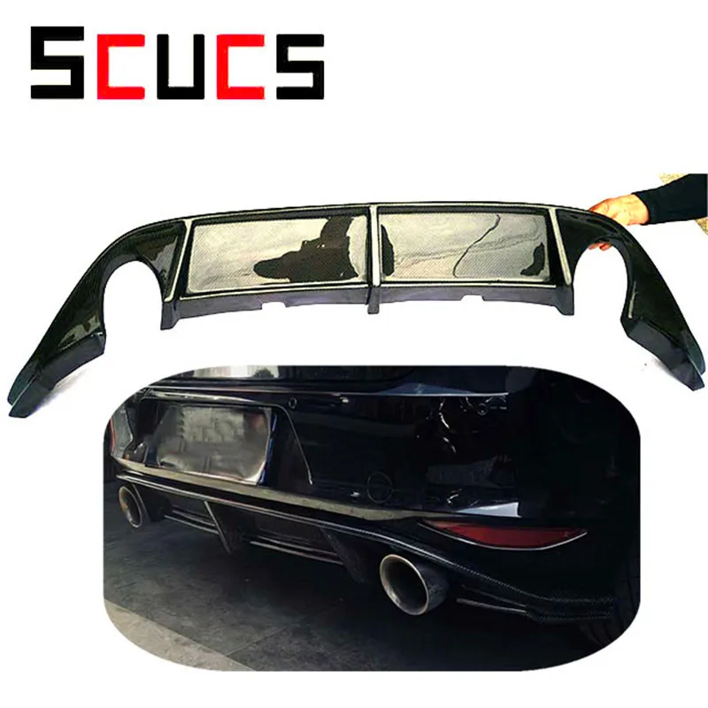 Диффузор для заднего бампера из углеродного волокна спойлер Volkswagen VW GOLF 7 VII MK7 GTI