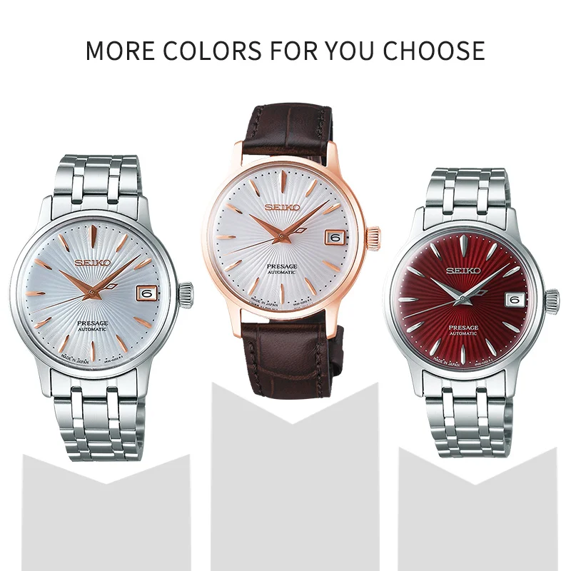 SEIKO часы для женщин PRESSAGE Коктейльная серия повседневные модные водонепроницаемые женские наручные часы автоматические механические часы