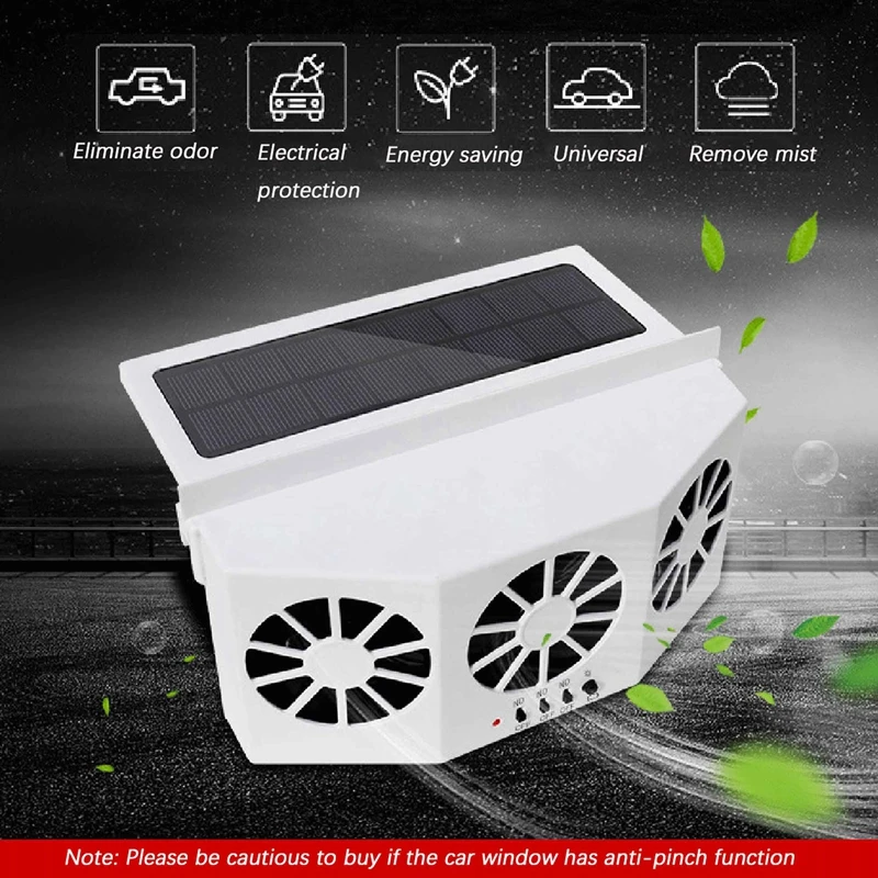 

Solar/USB Dual Charging Vehicle Cooling Tool Car Exhaust Fan Vehicle Air Circulation Smoke Exhaust Fan Car Ventilation Fan