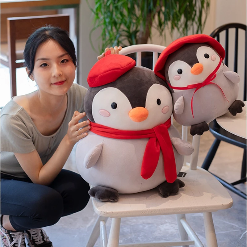 

Hot Kawaii Penguin Stuffed Plush Toy Cosplay With Hat Toy Baby Sleep Pillow Soft Animal Penguin Doll Kids Girl Birthday Gift