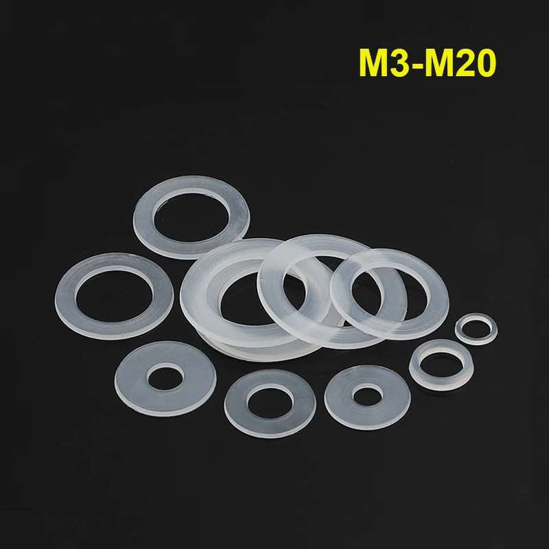 

M3 M3.5 M4 M5 M5.8 M6 M8 M10 M12 M14 M16 M18 M20 Nylon Flat Washer Plastic/Rubber Seals Gasket White