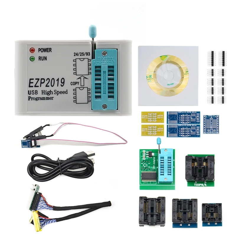 Программатор MOOL EZP2019 USB SPI с поддержкой 24 25 93 EEPROM чип флэш BIOS + 5 разъемов|Запасные