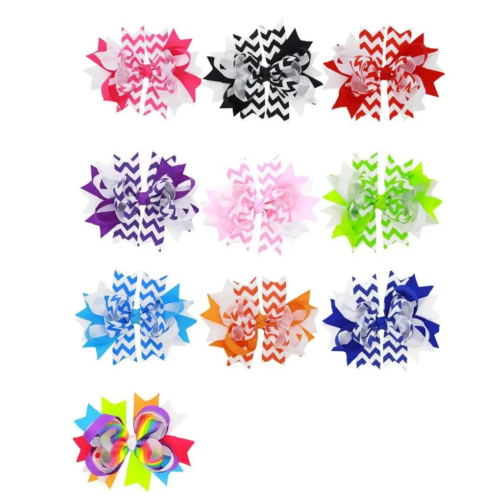 Children Ribbon Bow Tie Hair Clip Cute Baby Girl Beautiful Headdress Bowknot Barrette Royal Blue 1pc | Дом и сад