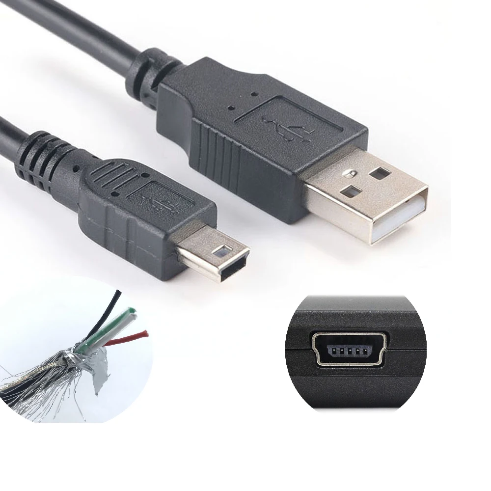 Экранированный кабель Mini usb 3 м 1 5 0 2 USB для зарядного устройства mini Gps Mp4 mp3 камер и т.