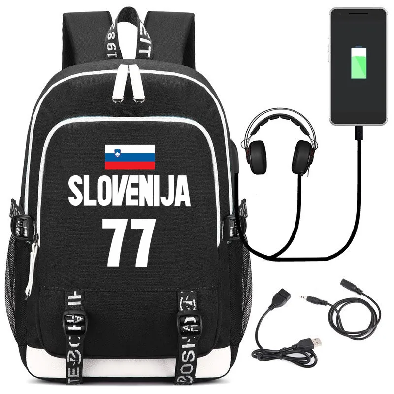 

Slovenia Basketball Backpacks for Men Doncic 77 Backpack for Teenager Travel Bags Students Laptop Bag for Boys Girls