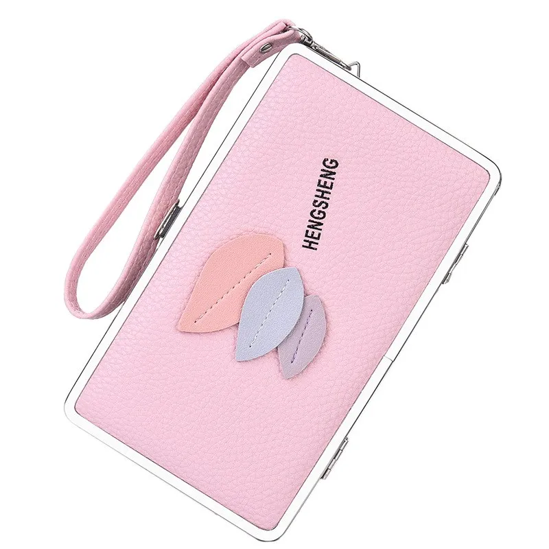 

2021 Ladies' long wallet lychee pattern rice box mobile phone bag European and American multifunctional large capacity