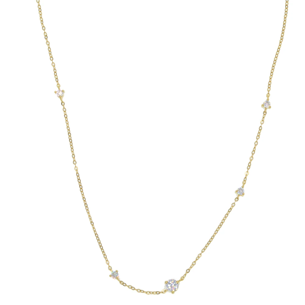 Ожерелье-чокер женское из серебра 100% пробы с треугольными фианитами | Украшения и