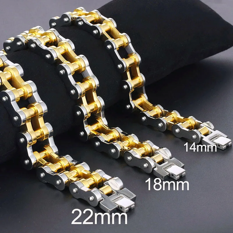 Мужской браслет цепочка для велосипеда мотоцикла панк браслеты из нержавеющей