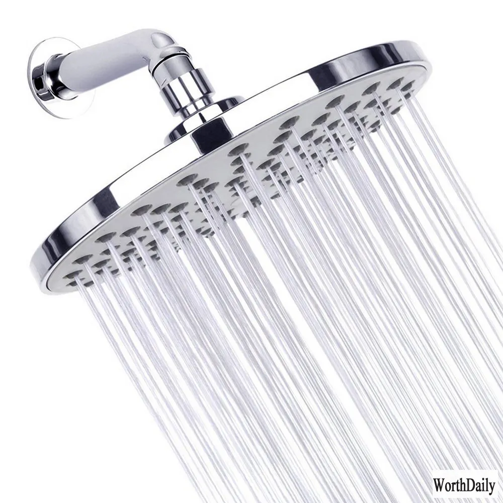 

8-Inch Bathroom Top Spray Shower Ultra Slim Large Rainfall Shower Head Round Electroplating Top Shower Head Shower Faucet