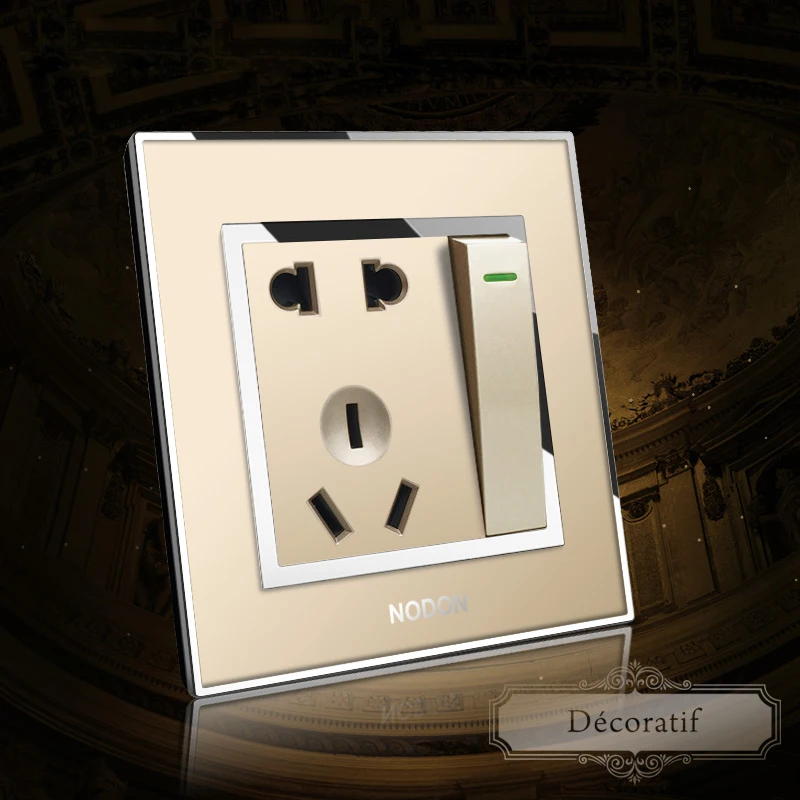 Шампань золото переключатель гнездо типа 86 бытовой выключатель розетка панель