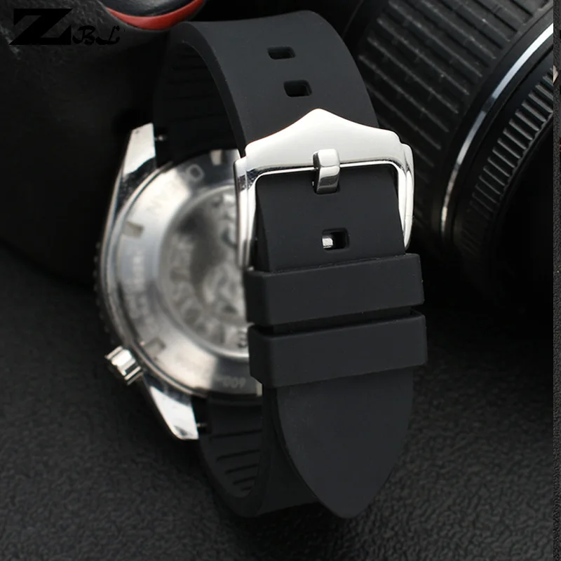 curved end silicone Rubber watch strap for s-eiko o-mega Ti-ssot Ci-tizen Watchbands 18mm 20mm 22mm waterproof soft Watch band | Наручные
