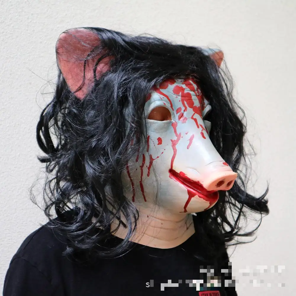 Saw Horror 3 Аманда Свинья Маска на голову Хэллоуин ужас кровавый Cos наушники для