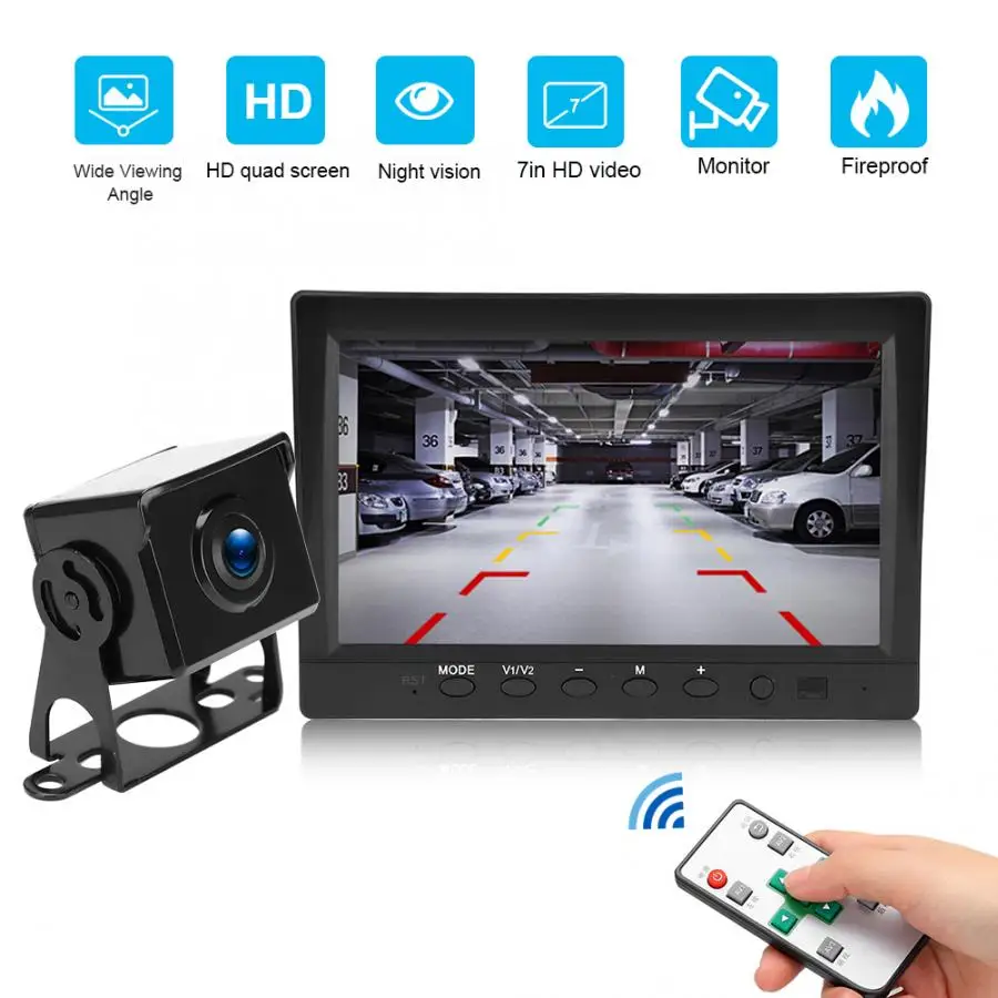 7 дюймовая автомобильная система видеонаблюдения Quad Split ЖК экран 1080P PAL|Система