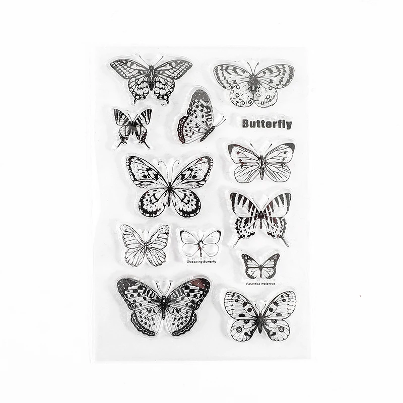 

Moon Flowers Leaves Butterfly Stamp Set Rubber Clear Stamp Seal Scrapbook Photo Album Decorative Card Making Clear Stamps