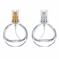 nbyaic 50pcs high end round transparent glass bottle gold and silver perfume sub bottom 25ml portable press spray empty bottle
