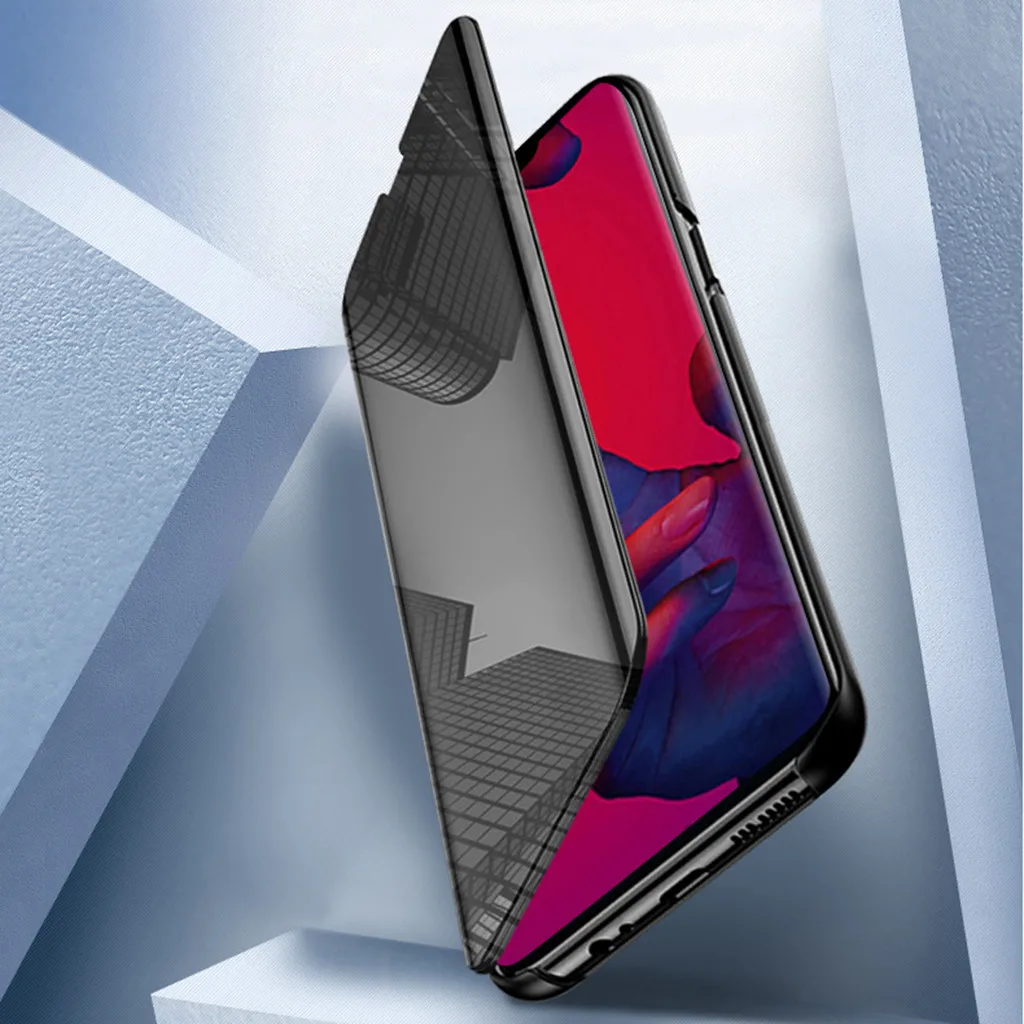 

Luxury Smart View Mirror Flip Stand Case Cover for Samsung Galaxy S10 Plus 6.4inch Smart sleep mirror phone leather case