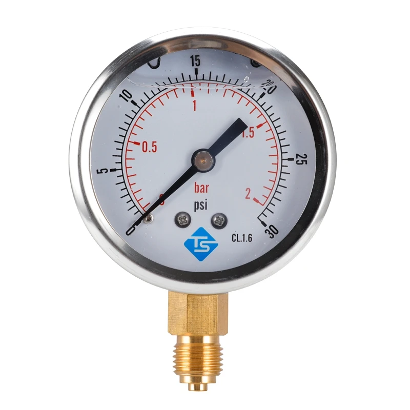 TS низкая Давление датчик 0-2Bar 0-30Psi 1/4 дюйма 68 мм Циферблат гидравлическая буровая