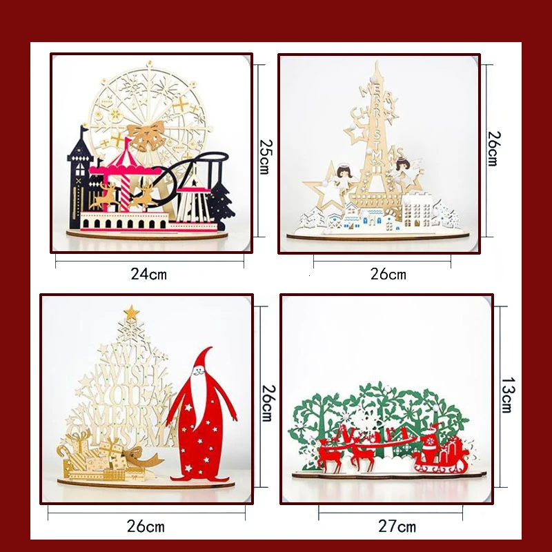 Новые рождественские украшения 2019 креативные деревянные расписные поделки