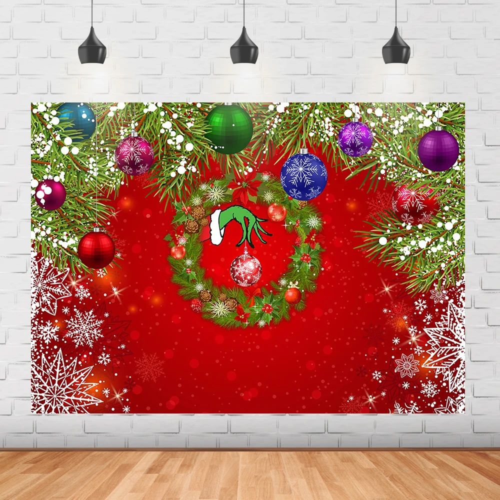 

Рождественская елка украшение для комнаты рождественский венок с новым годом красный фон для фотосъемки