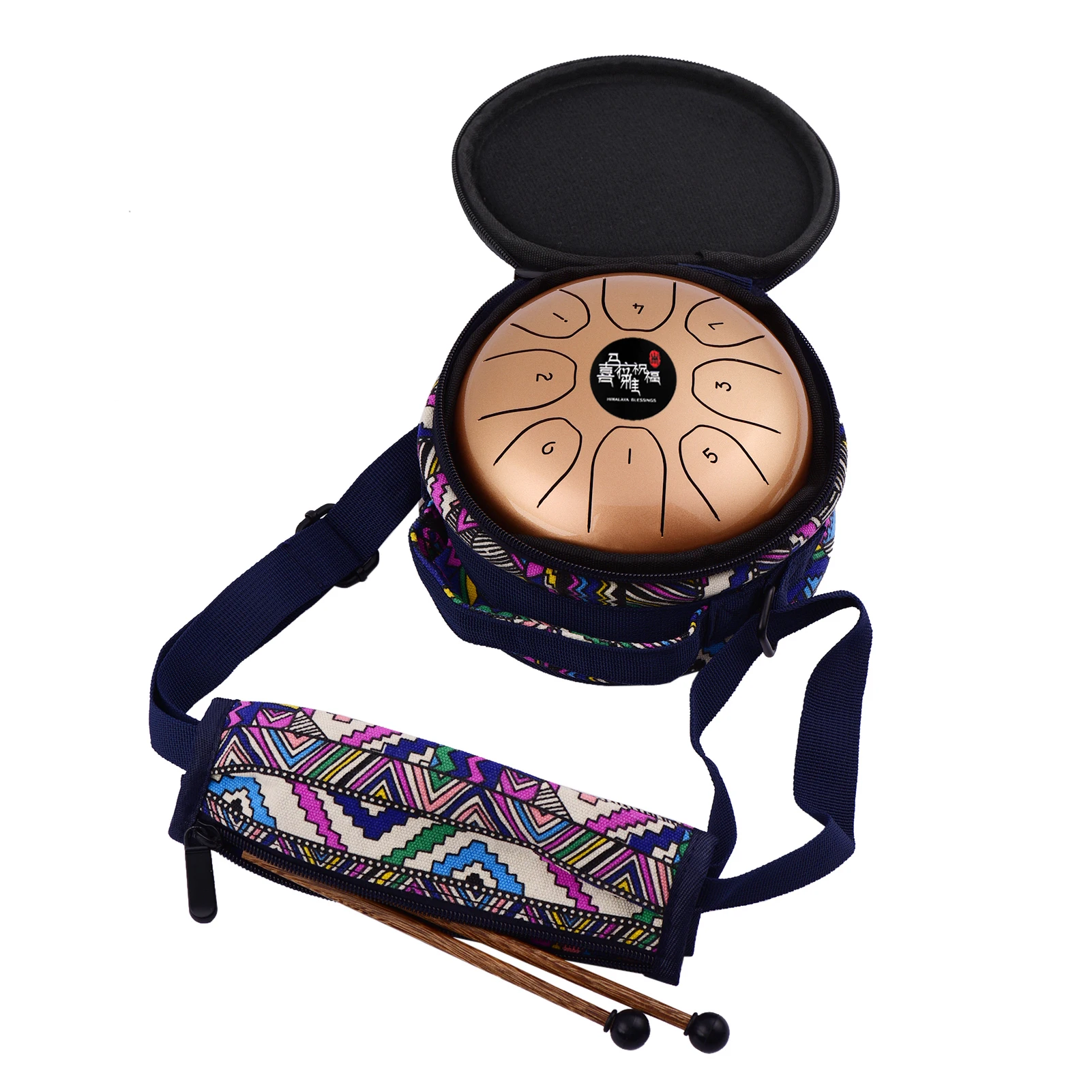Muslady Steel Tongue Drum 5.5 Inches 8 Notes C Key Tank Percussion Instrument with Drumsticks Carry Bag for Beginners | Спорт и