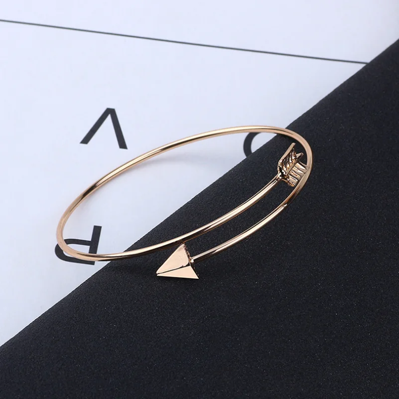 Модный простой изогнутый Открытый браслет со стрелками браслеты очаровательные