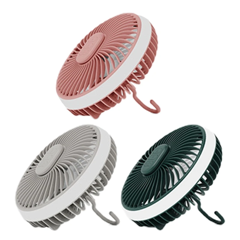 

USB 4000mAh 3 Gears Ceiling Fan with LED Lamp Remote Control for Outdoor Tent Home BBQ Camp Hurricane Emergency Outages