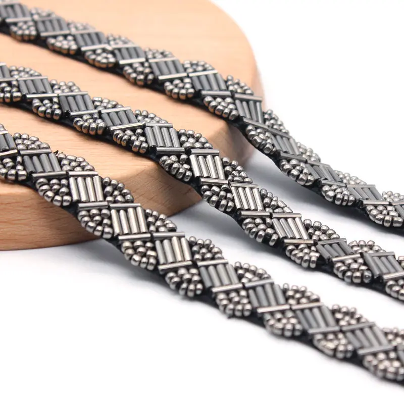 Бусины 14 мм/ширина ручная работа кружевная отделка по краю пояс для свадебного