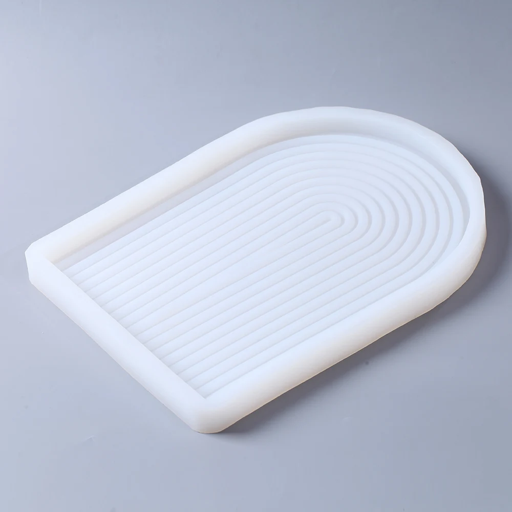 

Silicone Moulds for Epoxy Resin Creative Geometric Concrete Tray Molds Curved Surface Art DecorationTool