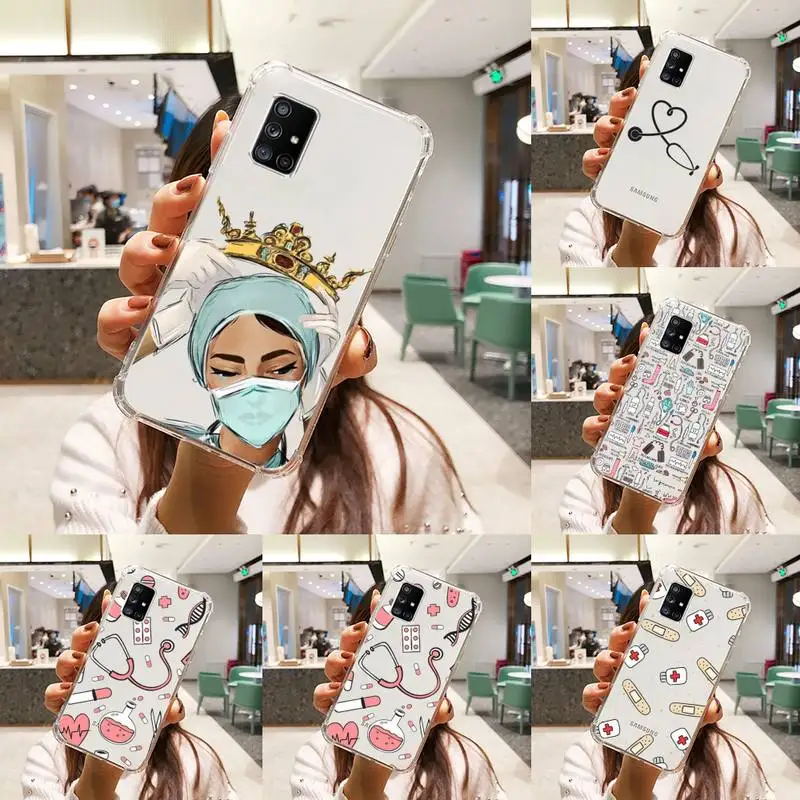 

Medicine Doctor Nurse Phone Case Transparent For Samsung A51 A50 A71 A70 A81 M60S Note S21 S 20 10 9 8 11 E Plus Ultra