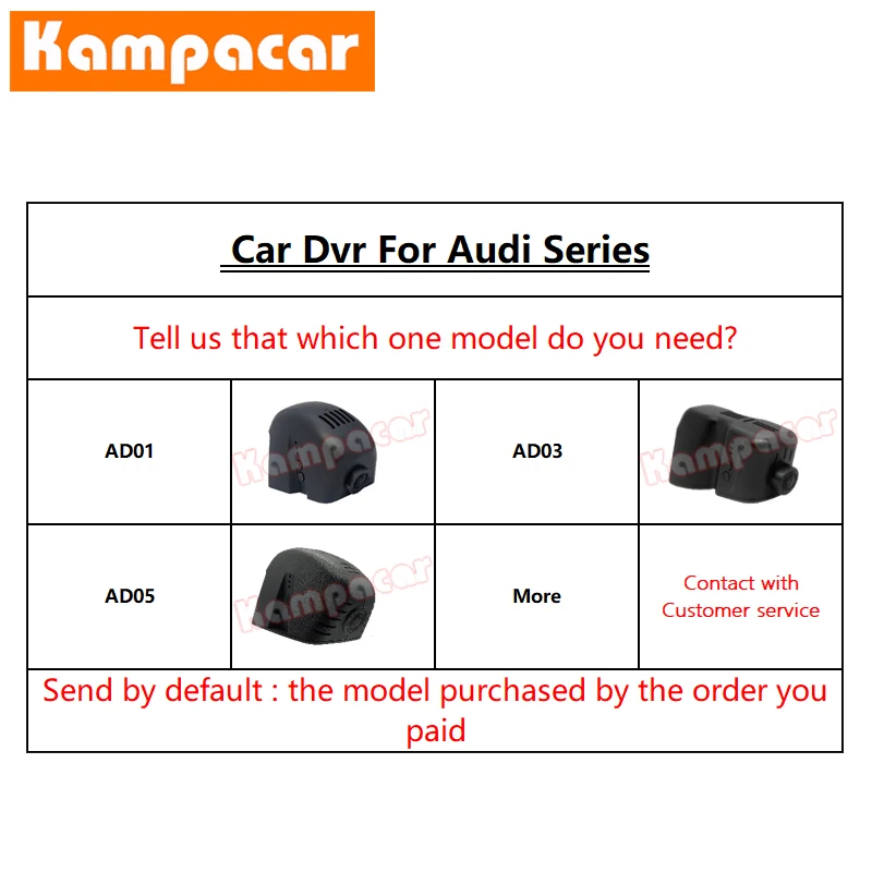 Kampacar AD08 C Wi Fi Dash Cam Автомобильный видеорегистратор Камера для Audi A3 8v 8p A4 b8 b9 A5 f5 A6 c7 A7