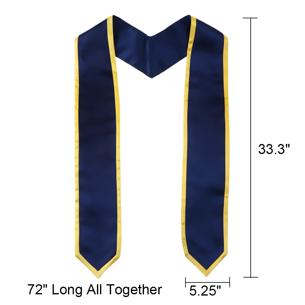 

GraduationMall Plain Graduation Honor Stole Angled End With Trim Unisex Adult 72" Long 2021 Fashion Clothing Accessories