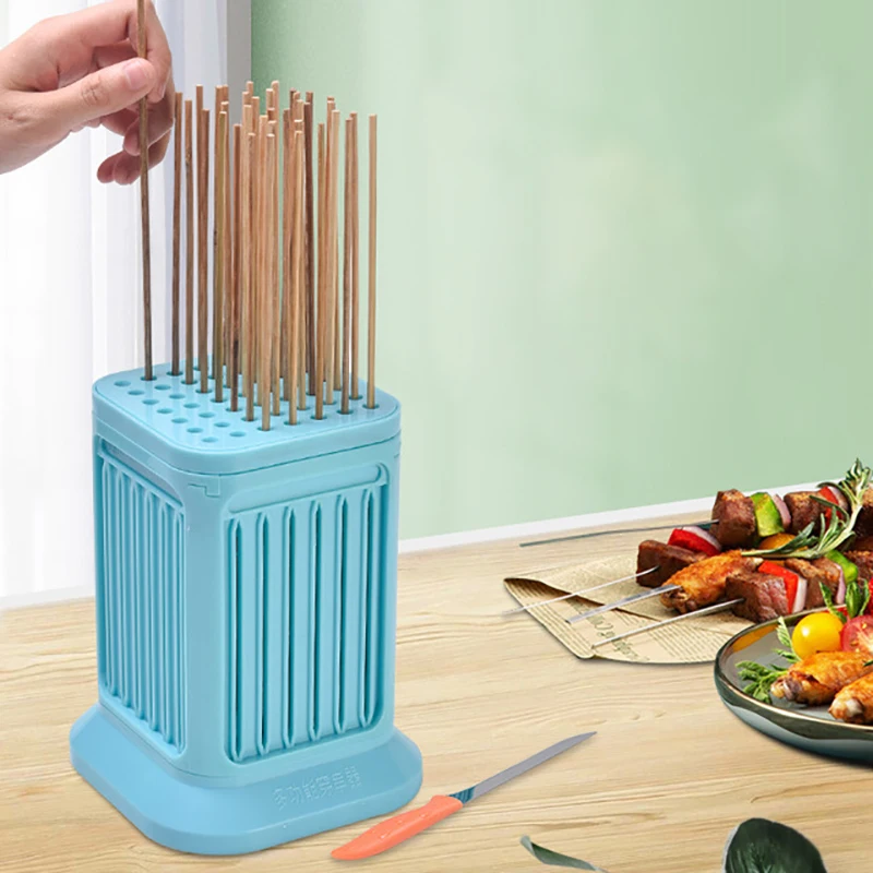 

49 Holes Meat Skewer Kebab Maker Box Machine Beef Meat Maker Grill Barbecue Kitchen Accessories BBQ Tools For Camping Practical