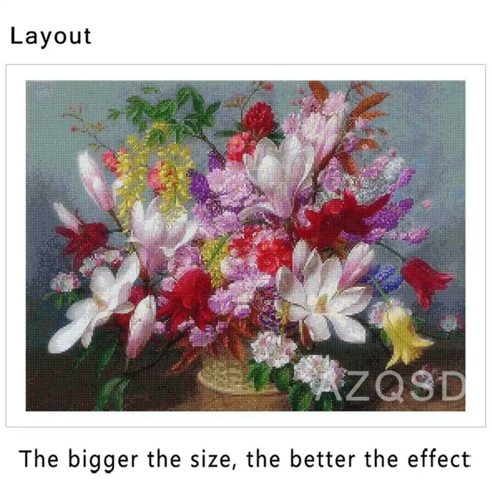 AZQSD Алмазная картина Цветочная мозаика алмазная вышивка полный дисплей ручная