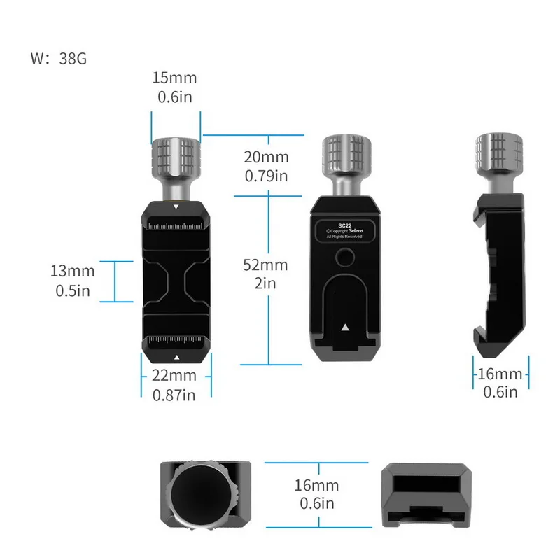 

Universal SC-22 Mini Quick Release Plate Anti-drop Buckle Ultra Thin For Camera Rope Tripod Monopod Ball Head Clamp