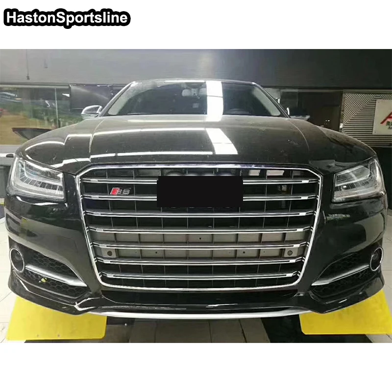 Для Audi A8 хромированная рамка Передняя вытяжка Центральная решетка гриль для S8 2015