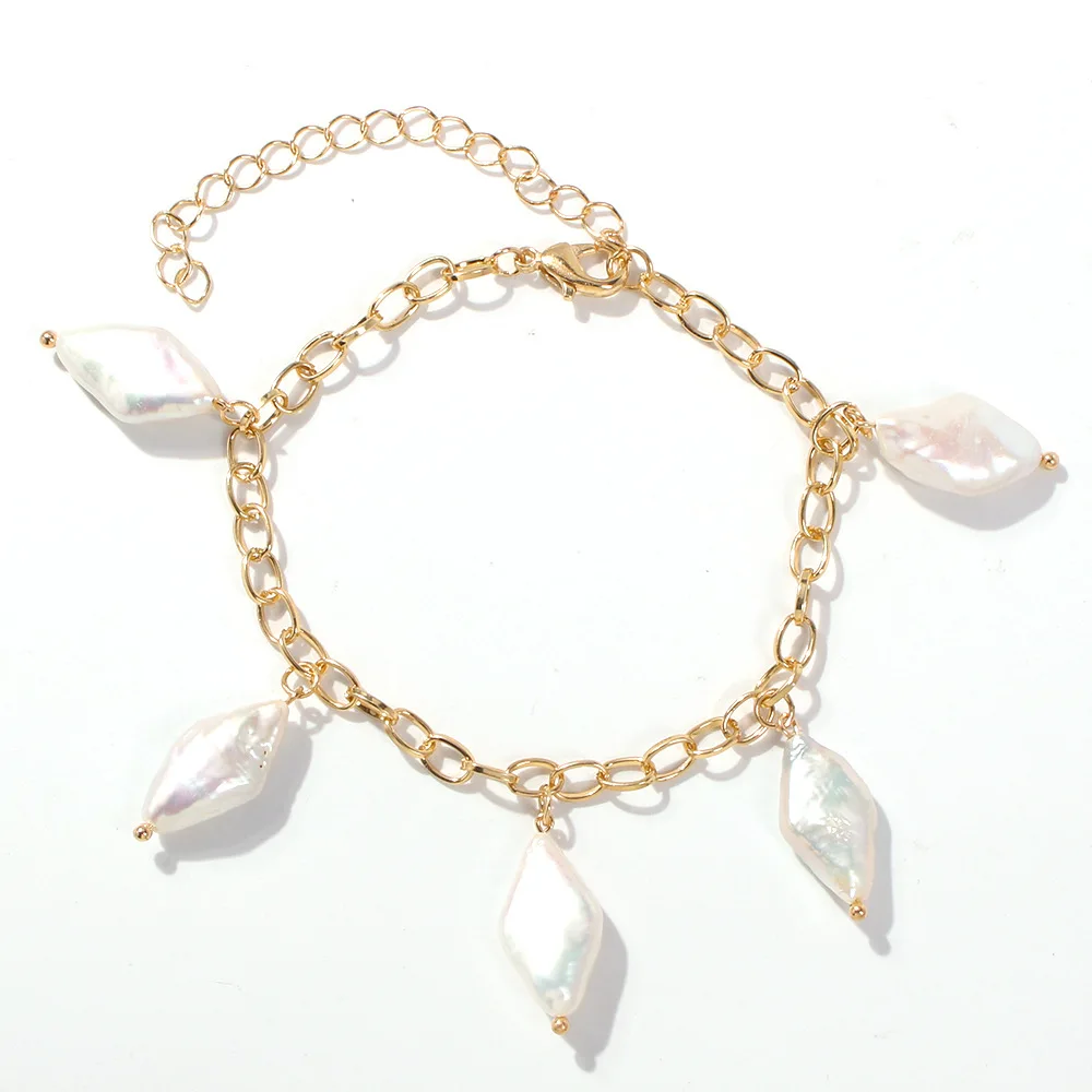 AnkeStore модный простой дизайн бренд натуральный жемчуг кулон дамский браслет