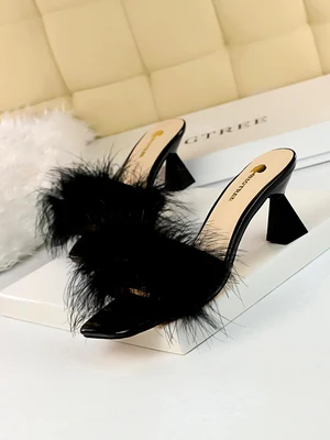 Босоножки с квадратным носком Женские босоножки на толстом высоком каблуке