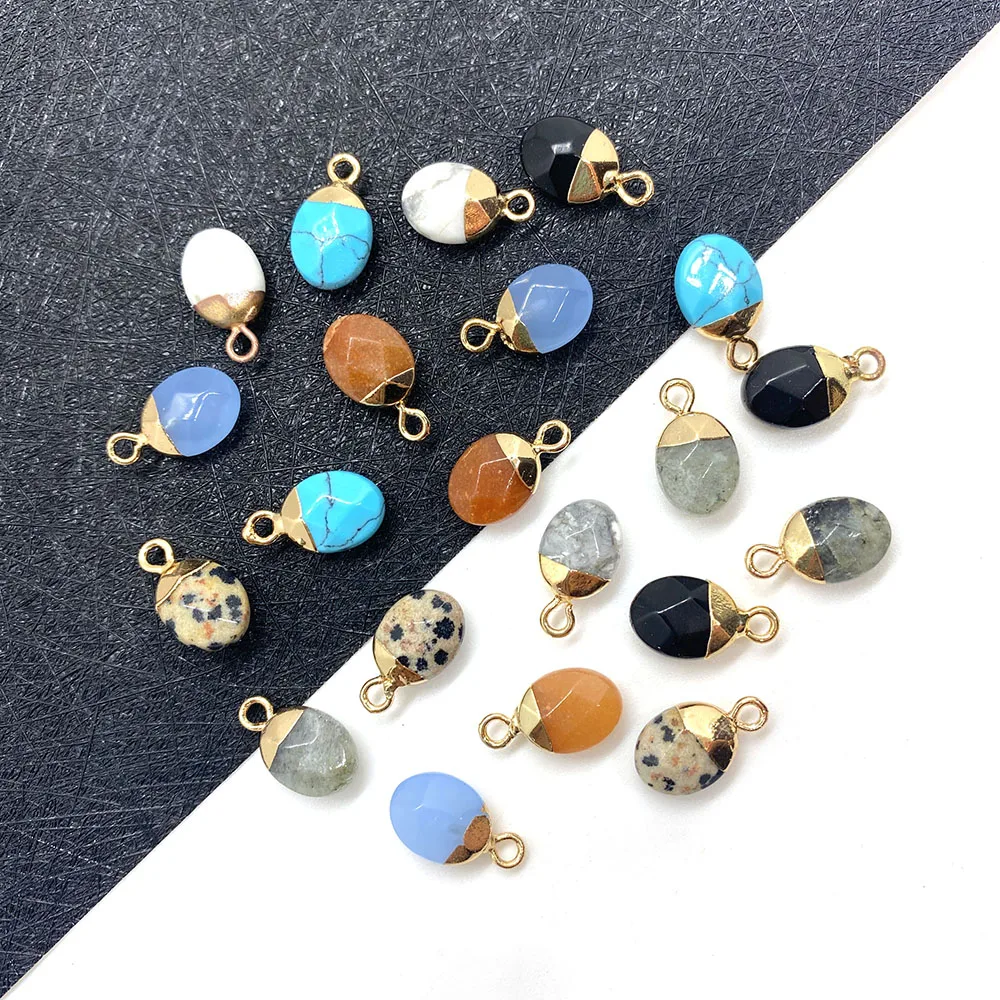 

5pcs Natural Stone Pendant Oval Exquisite Pendant Used for Jewelry Making Diy Necklace Earrings Accessories Reiki Healing Gifts