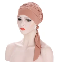 muslim turban hat for women pre tied chemo beanies caps bandana headscarf head wrap for cancer hair accessories