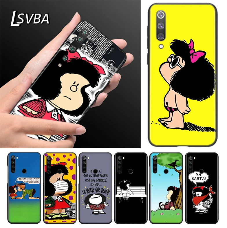 

Cartoon Girl Mafalda Silicone TPU Cover For Xiaomi Mi Note 11 10T 10 9 9T SE 8 Pro Lite Ultra 5G Phone Case Bag