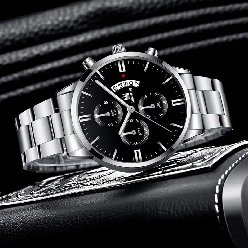 Модные мужские часы 2019 роскошные брендовые кварцевые наручные из нержавеющей