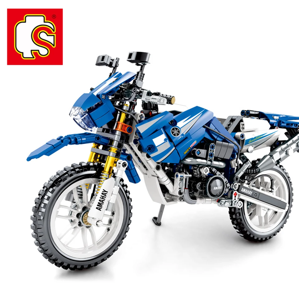 

SEMBO Motorcycle Technic MOC Creator Building Blocks Model Set MOTO Idea Classic Vehicles Mini Diamond Bricks Toys for Boys Gift