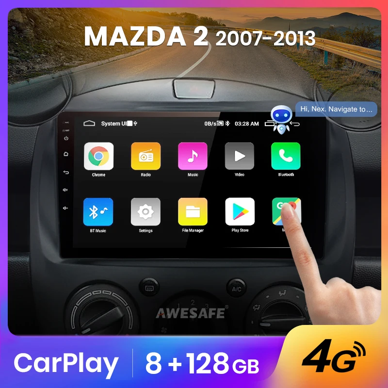 AWESAFE PX9 для Mazda 2 Android Mazda2 2007 2008 2011 2012 2013 Авторадио мультимедийный GPS din Carplay Аудио