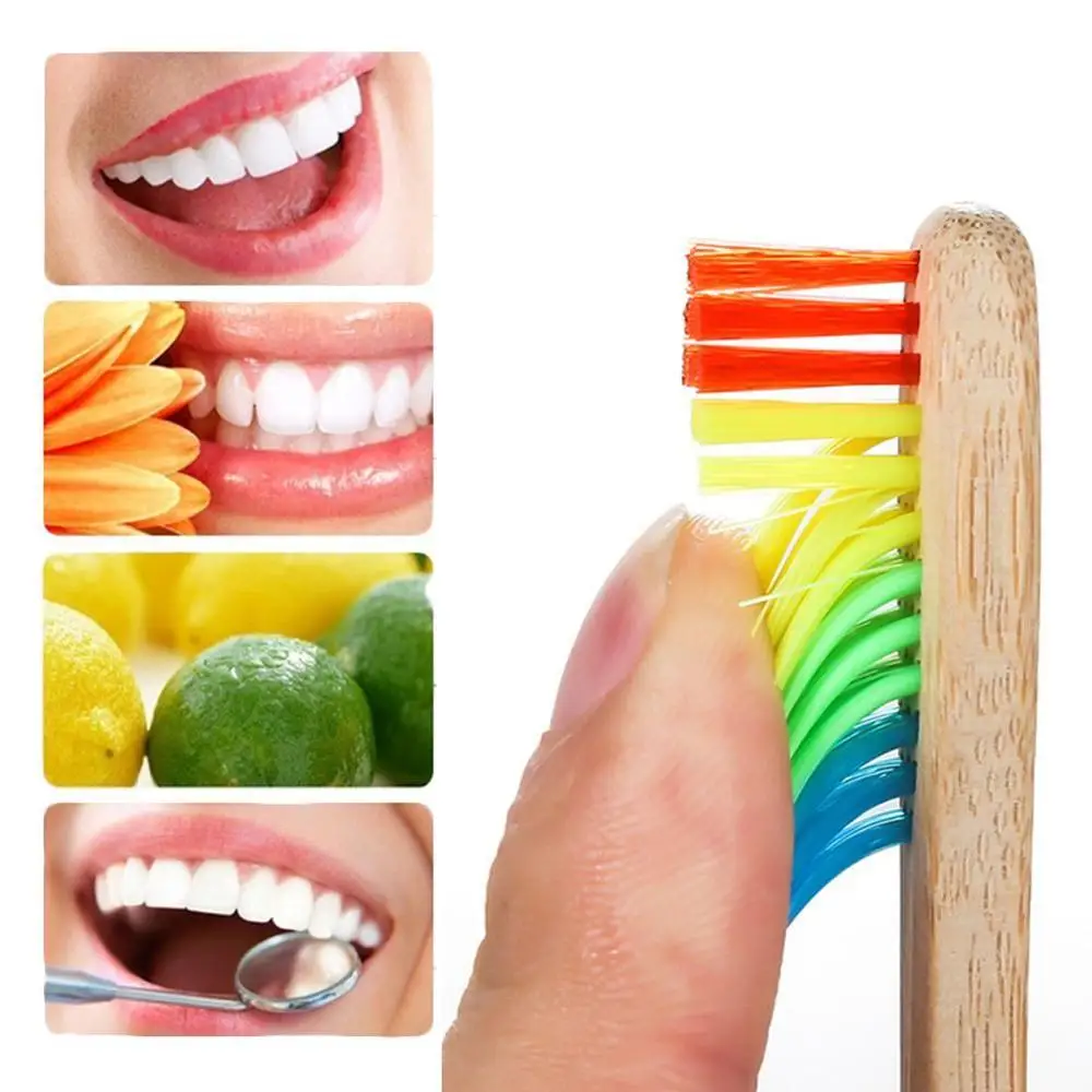 Красочная бамбуковая зубная щетка оптовая продажа Экологичная деревянная